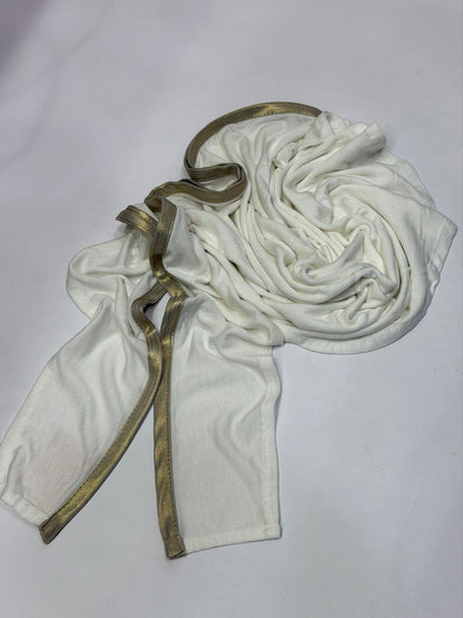 Shima scarf gold/ off white