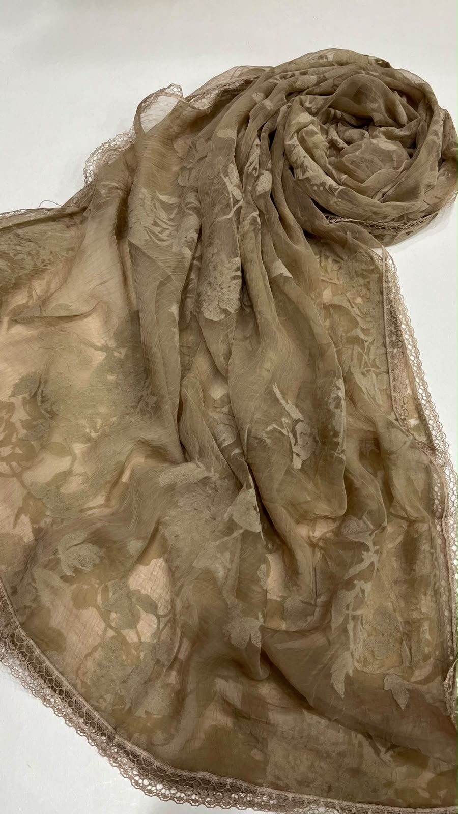 Dark beige velvet scarf