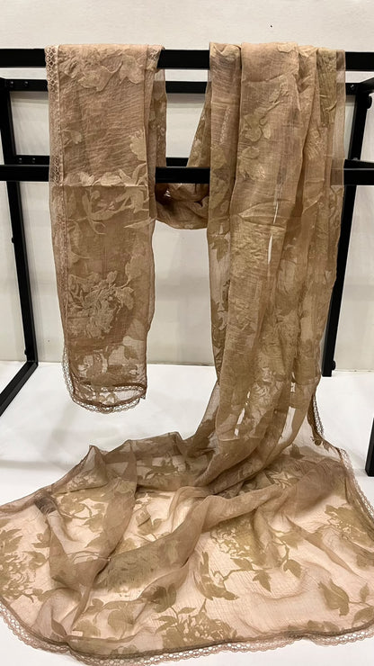 Dark beige velvet scarf
