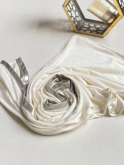 Shimmer cotton lycra tuck’n scarf.