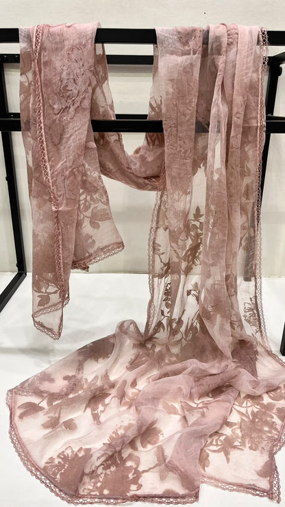 Pink velvet scarf