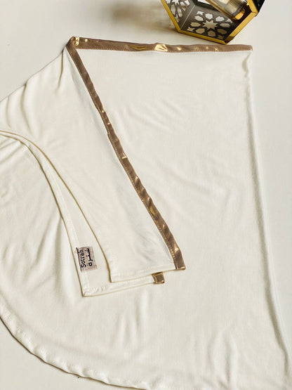 Shimmer cotton lycra tuck’n scarf.