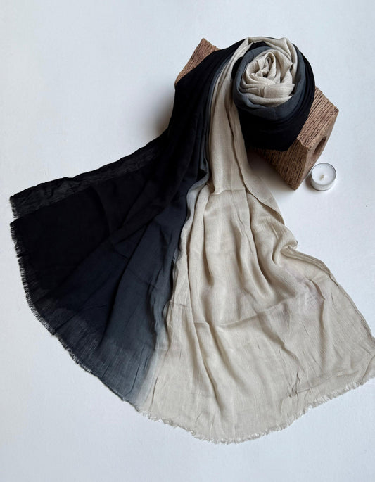 Ombre linen scarf.