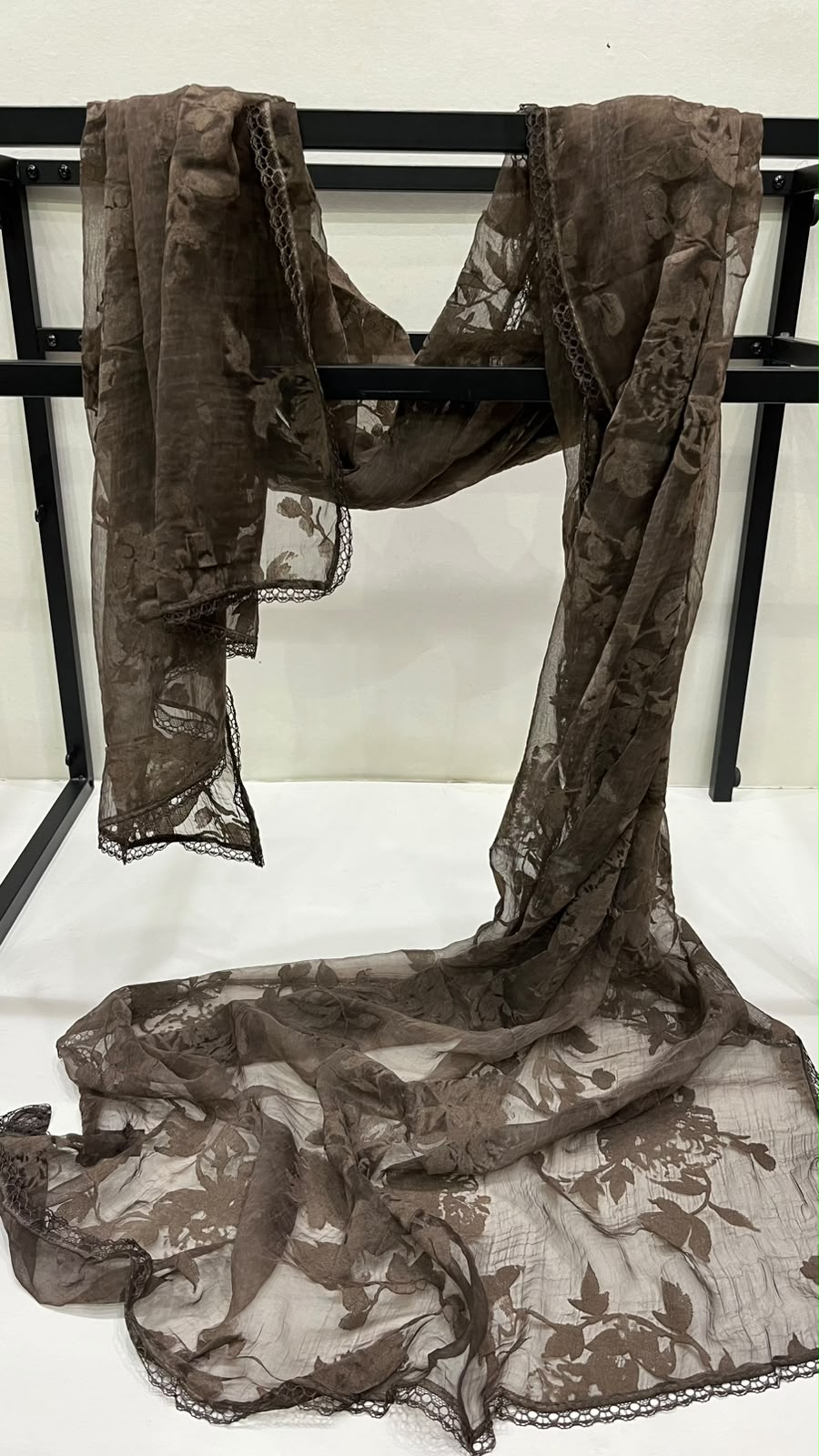 Brown velvet scarf