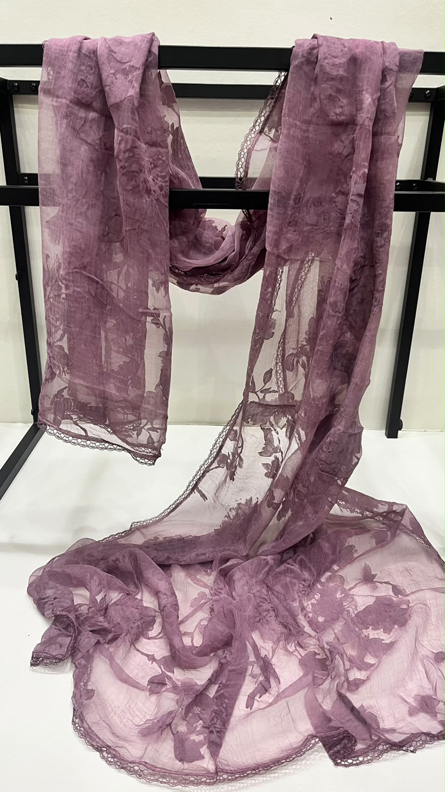 Purple velvet scarf