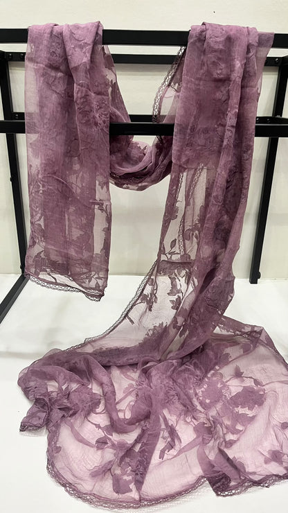 Purple velvet scarf