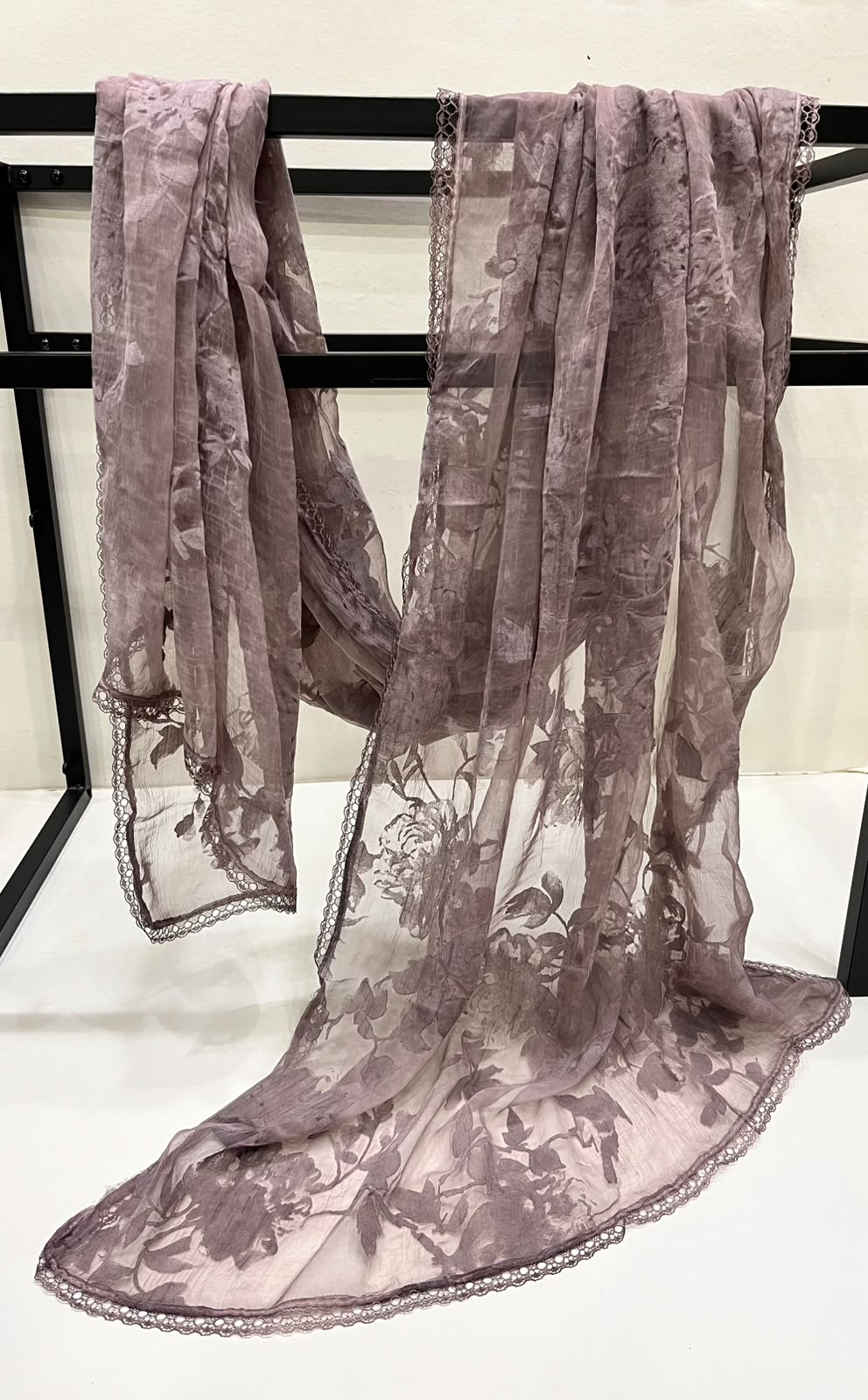 Dark purple velvet scarf