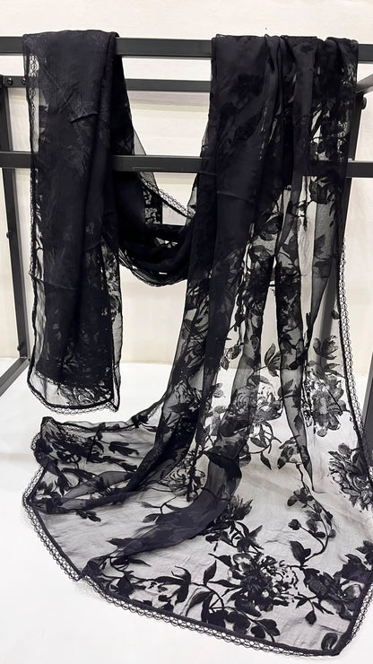 Black velvet scarf
