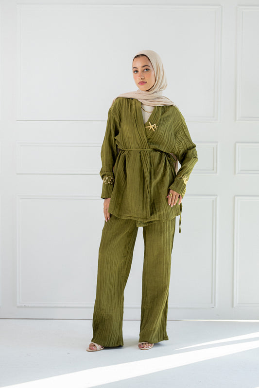 Olivette satin set