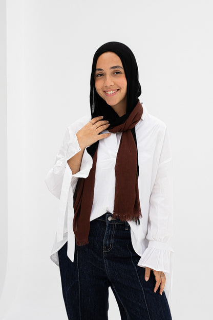 Gradia scarf/brown&black