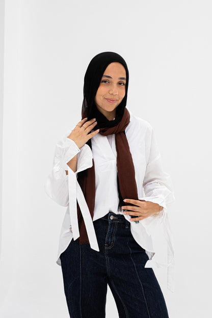 Gradia scarf/brown&black