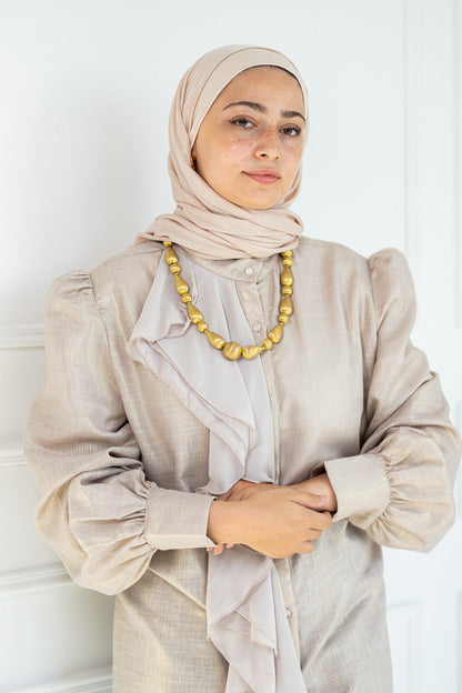 Ruffled linen blouse