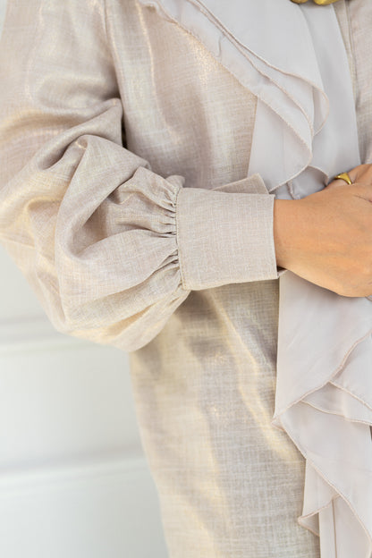Ruffled linen blouse
