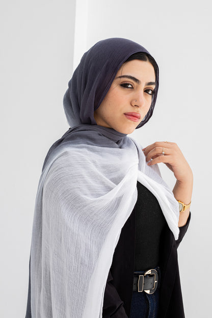 Gradia scarf/grey&white