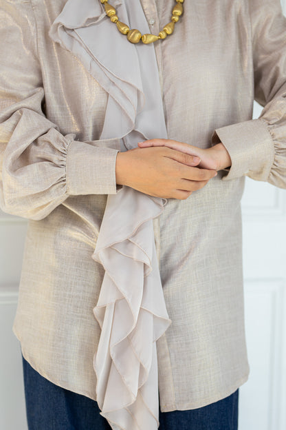 Ruffled linen blouse