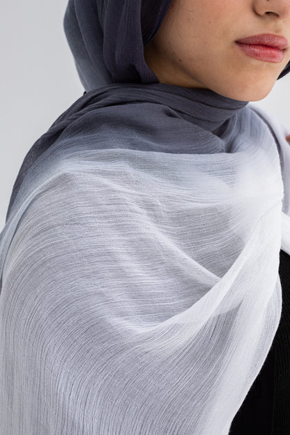 Gradia scarf/grey&white