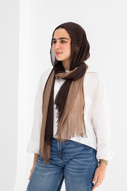 Brown/cafe ombre feather loom