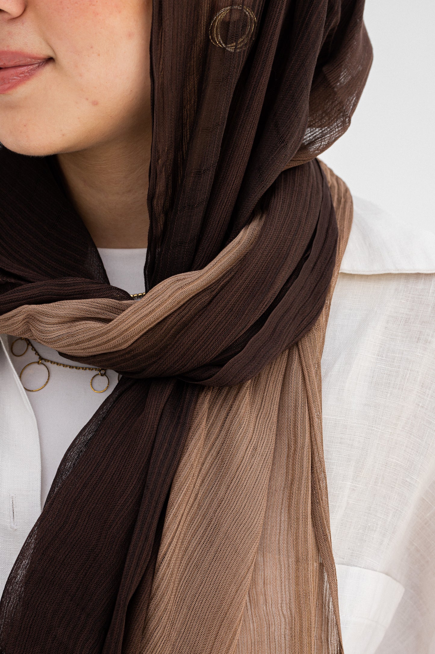 Brown/cafe ombre feather loom