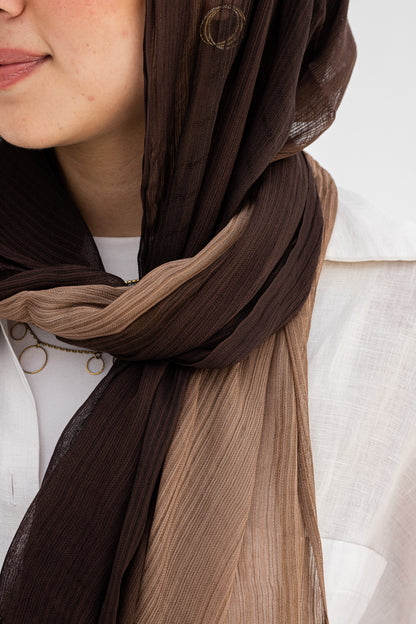 Brown/cafe ombre feather loom