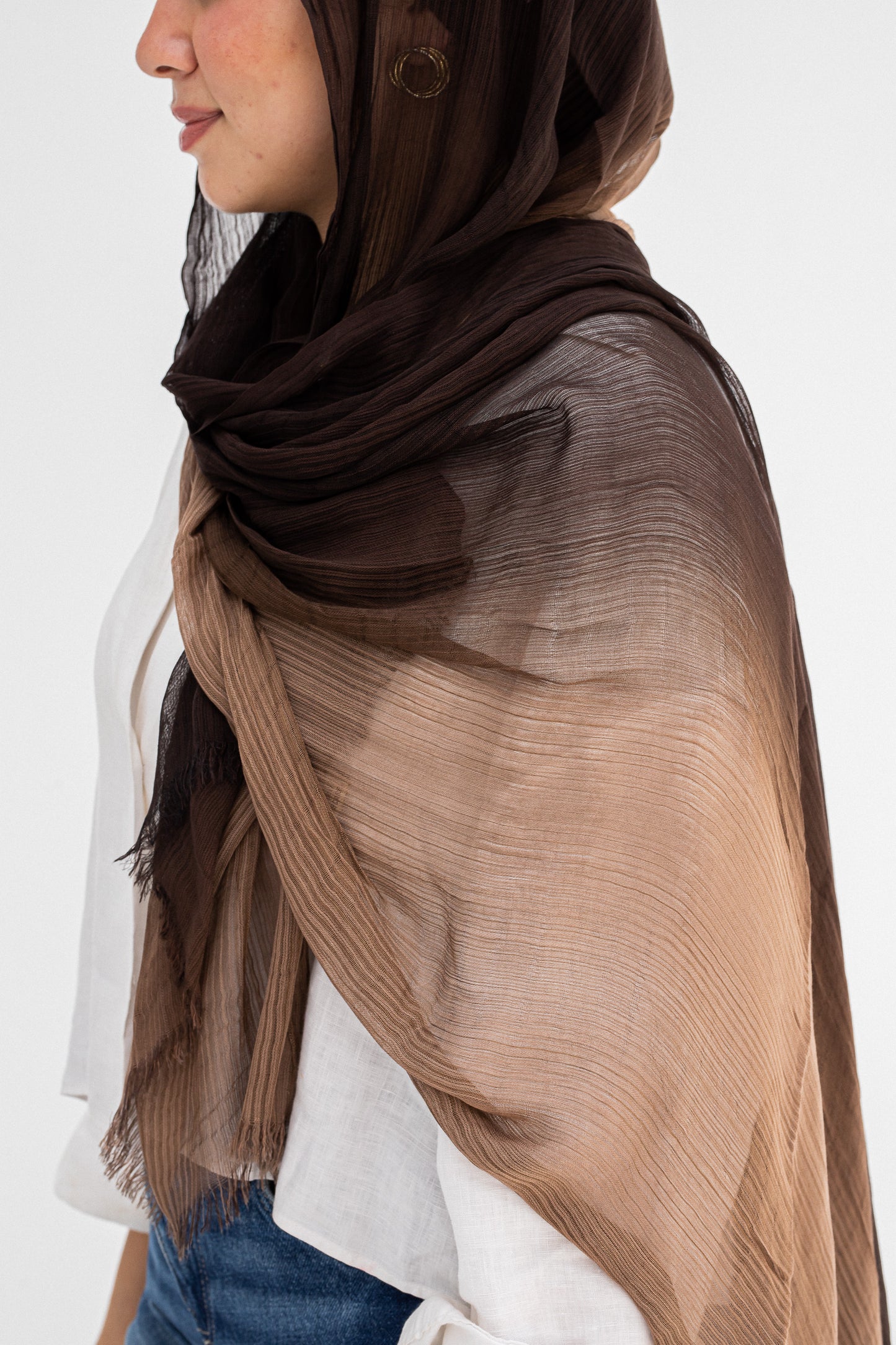 Brown/cafe ombre feather loom