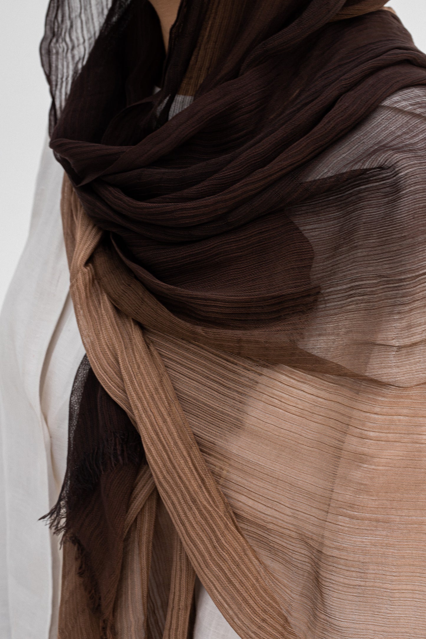 Brown/cafe ombre feather loom