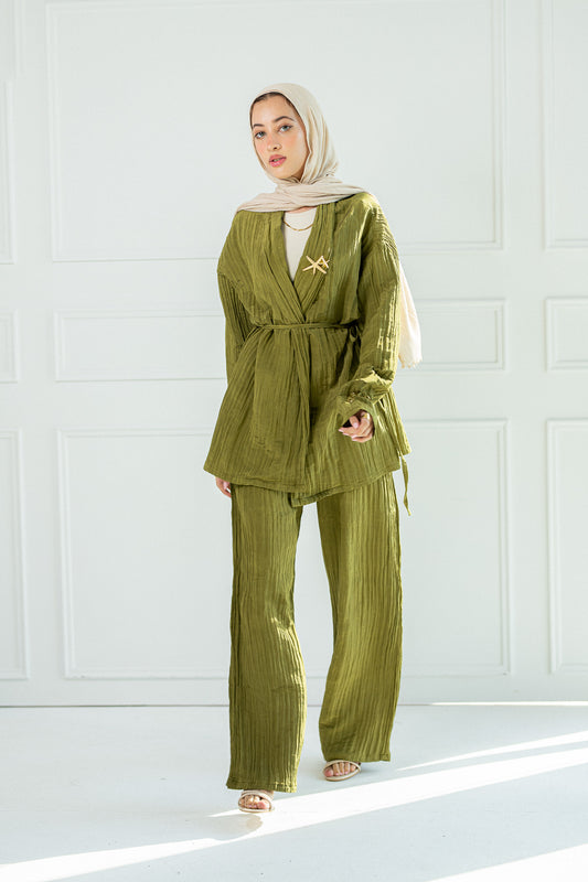 Olivette satin set