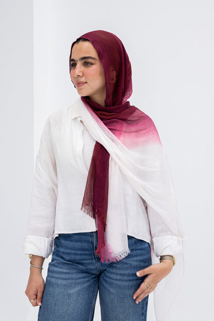 Burgundy Ombre feather loom