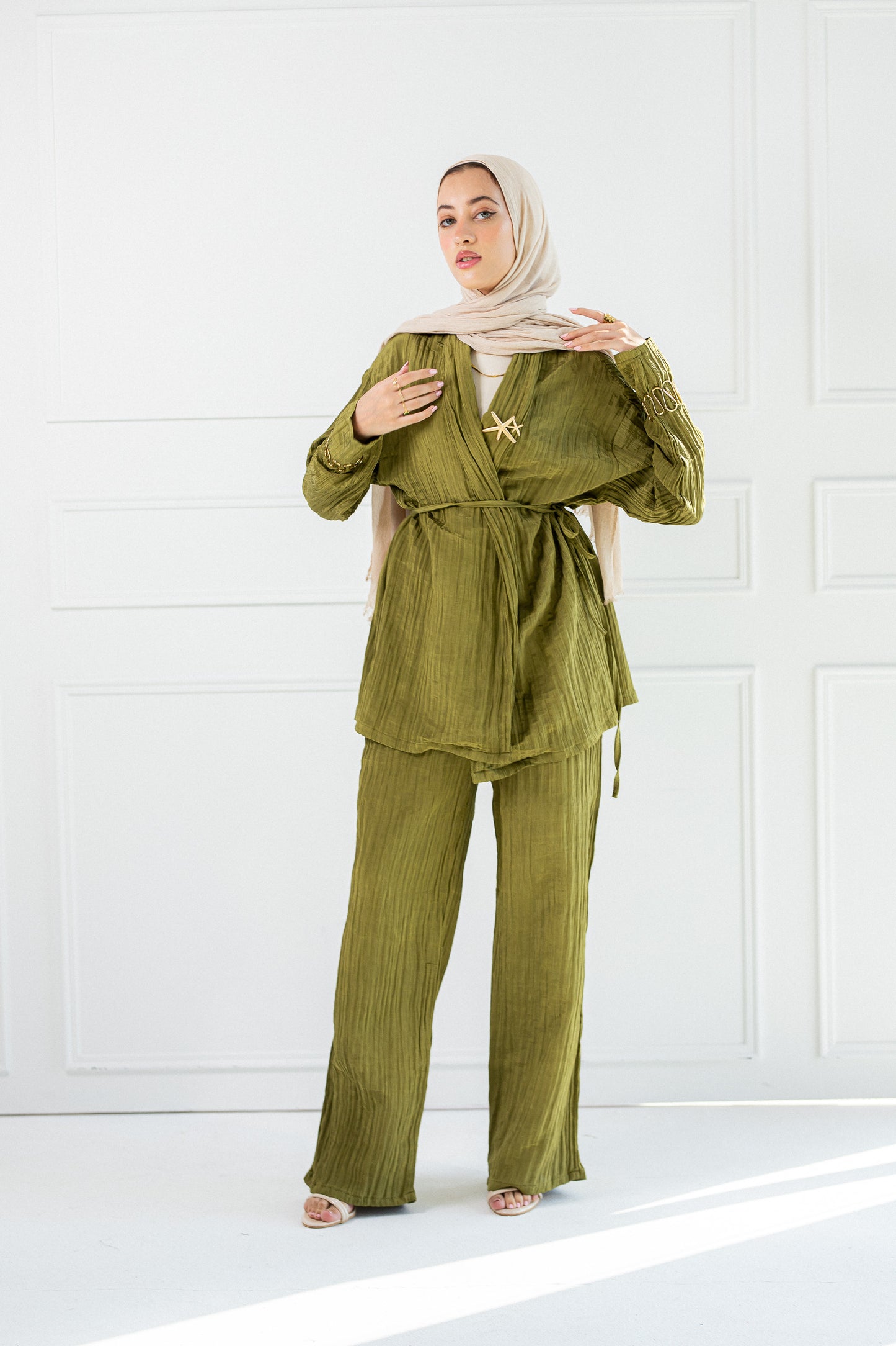 Olivette satin set