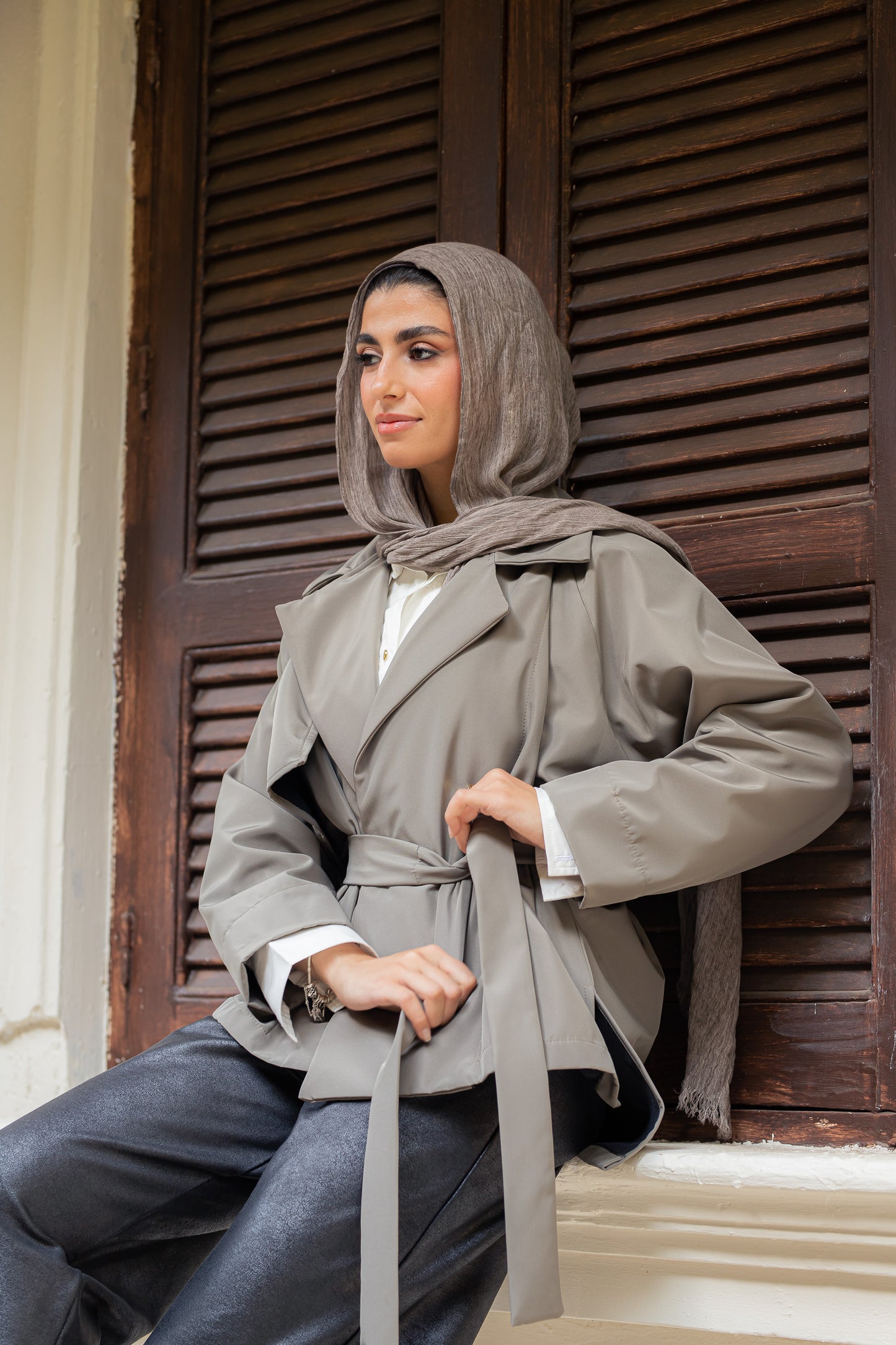 Luxe Guard trench coat.