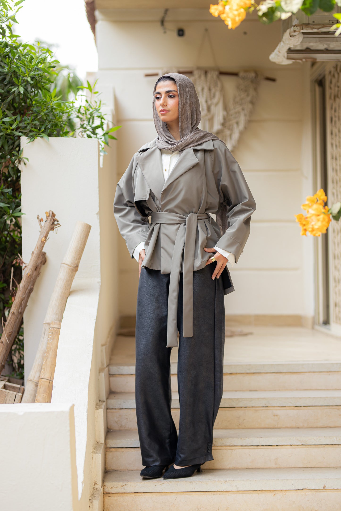 Luxe Guard trench coat.