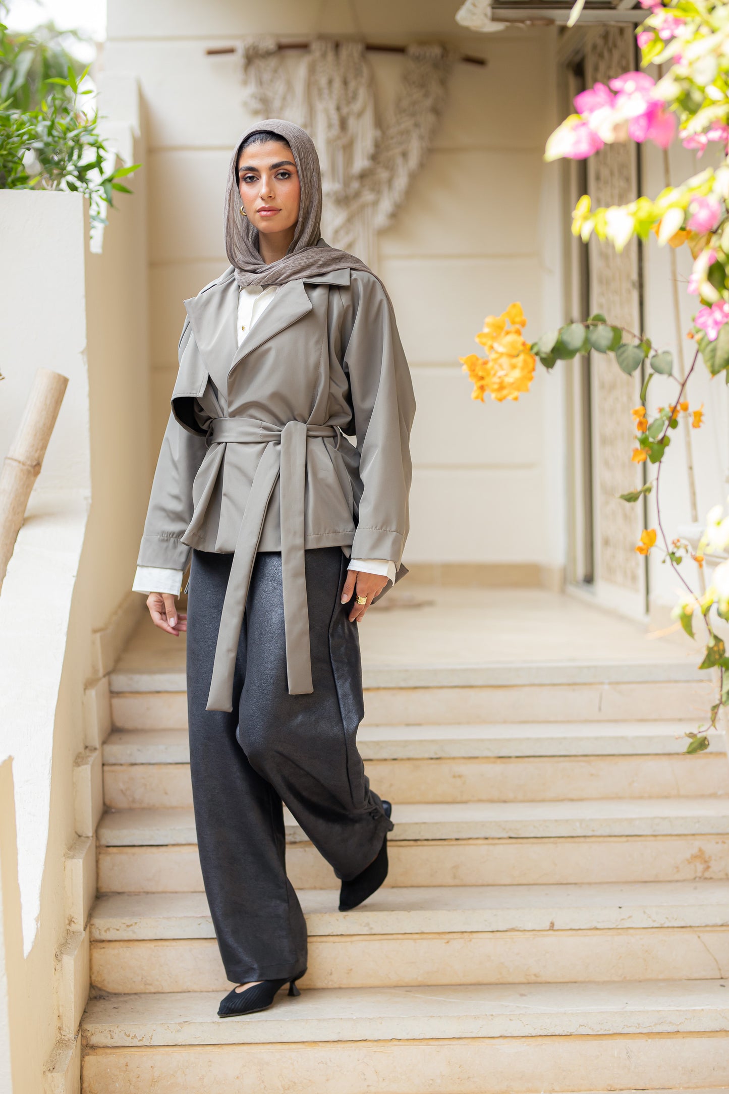 Luxe Guard trench coat.