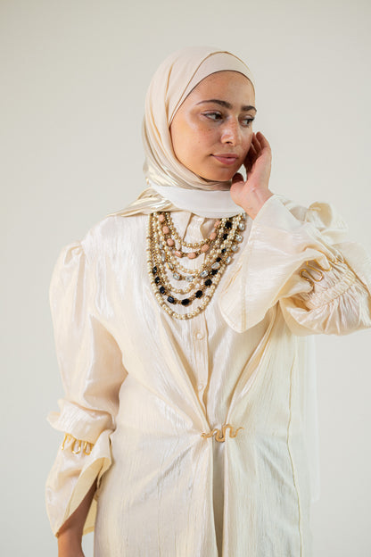 Silk cream crush blouse