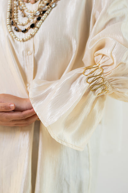 Silk cream crush blouse