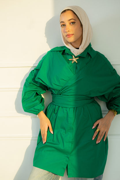 Multiway poplin shirt