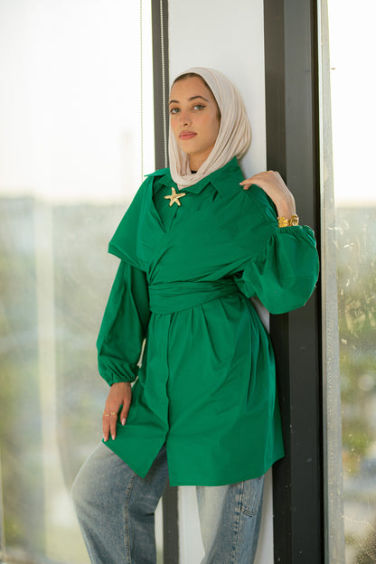 Multiway poplin shirt