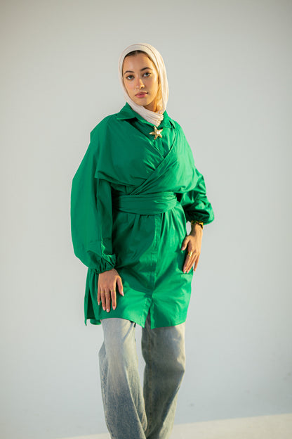 Multiway poplin shirt