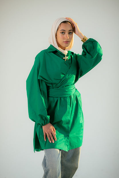 Multiway poplin shirt