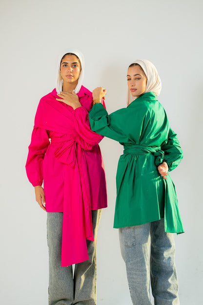 Multiway poplin shirt