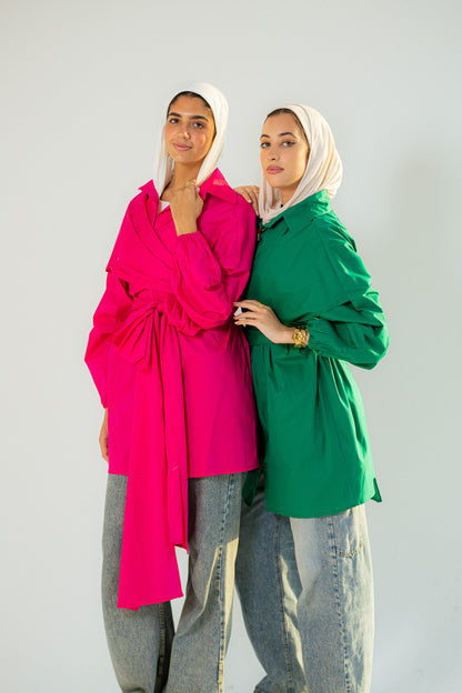 Multiway poplin shirt