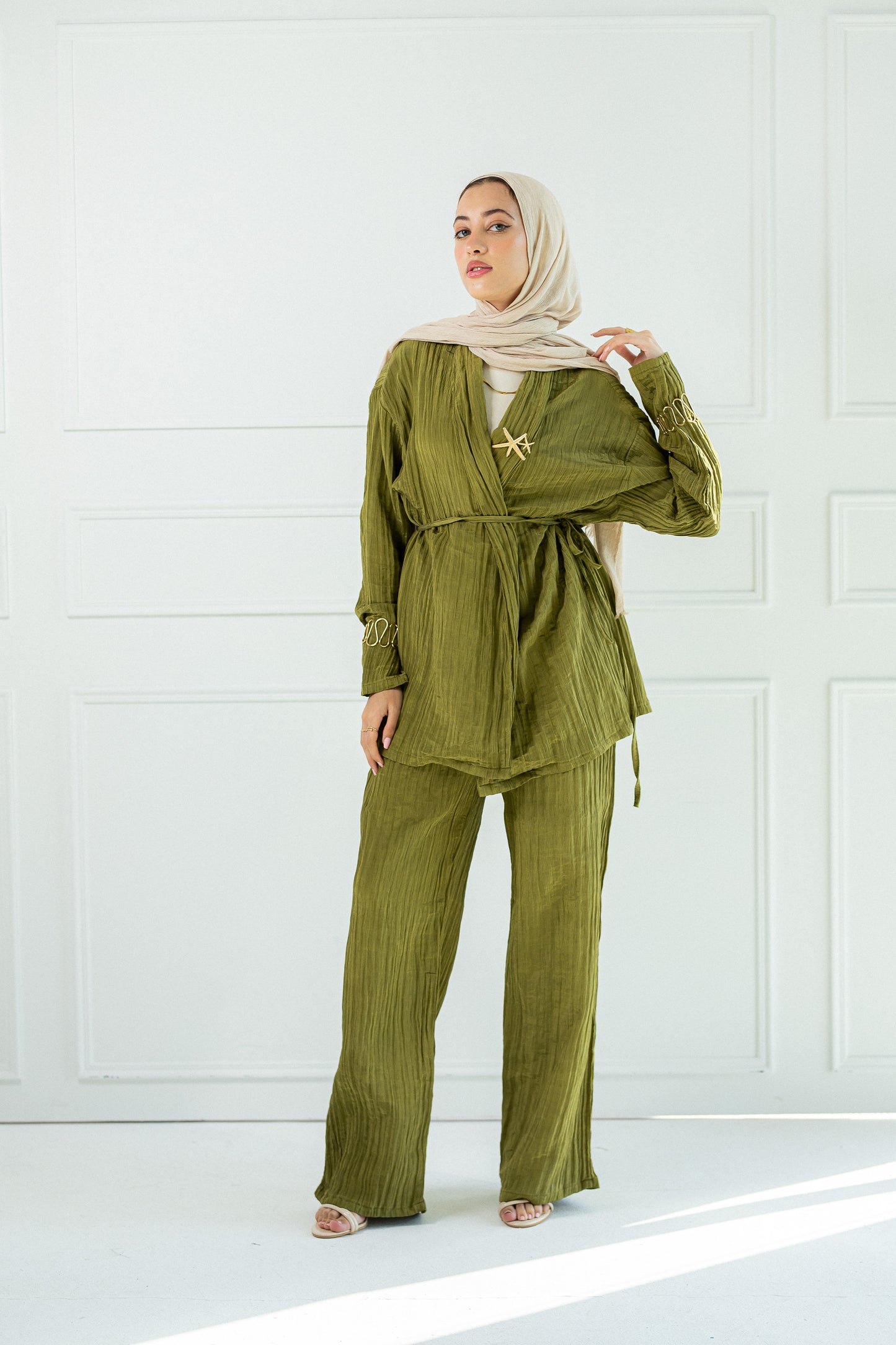Olivette satin set