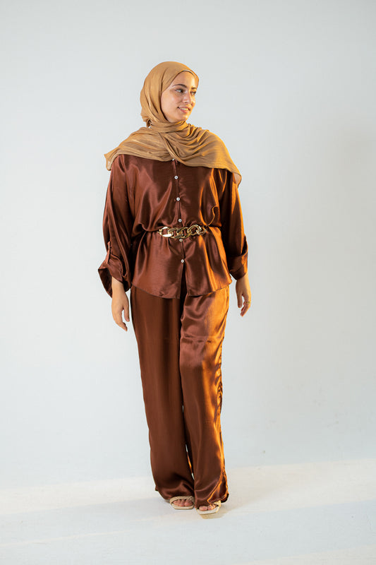Copper satin set.