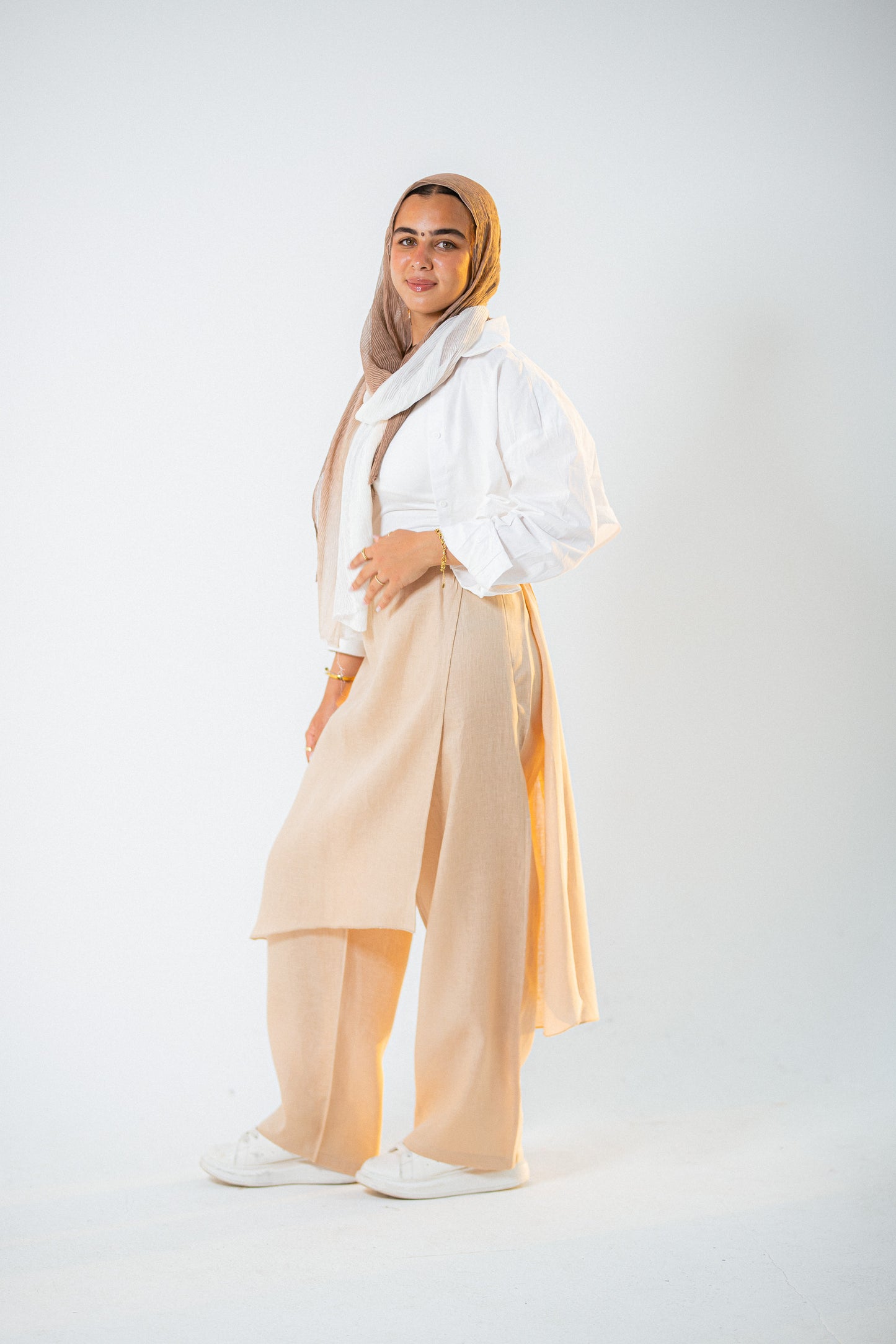 Layered chic pants.
