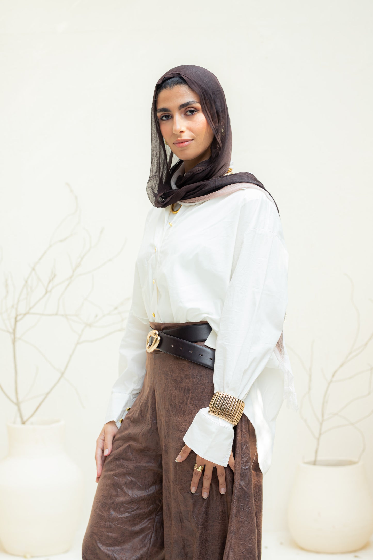 Soft edge crushed leather pants.