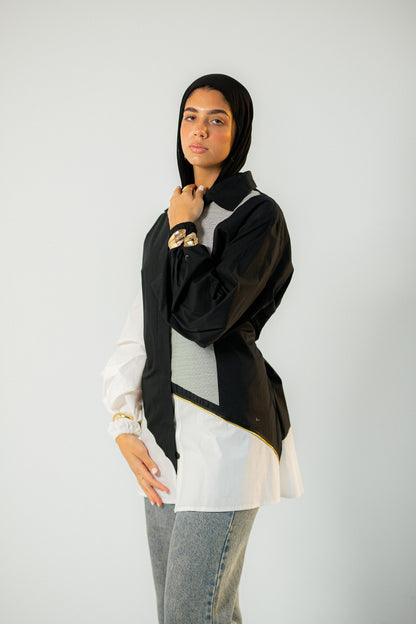 Diagonal poplin shirt