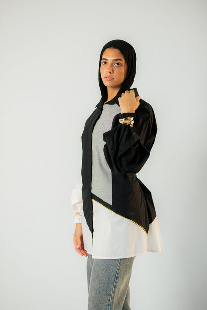 Diagonal poplin shirt