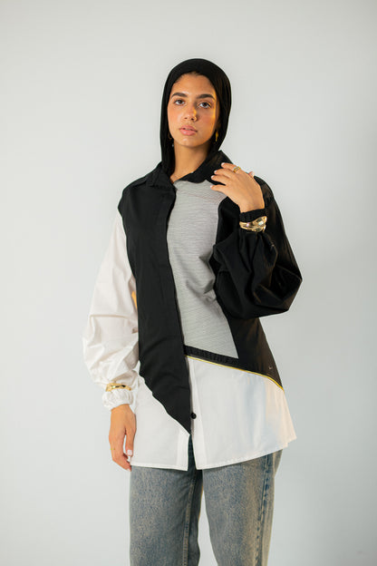 Diagonal poplin shirt