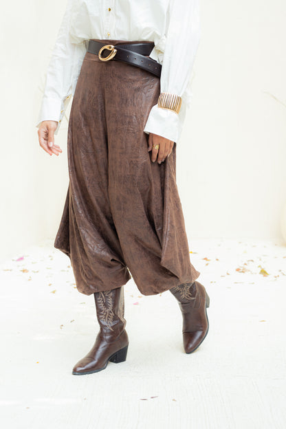 Soft edge crushed leather pants.