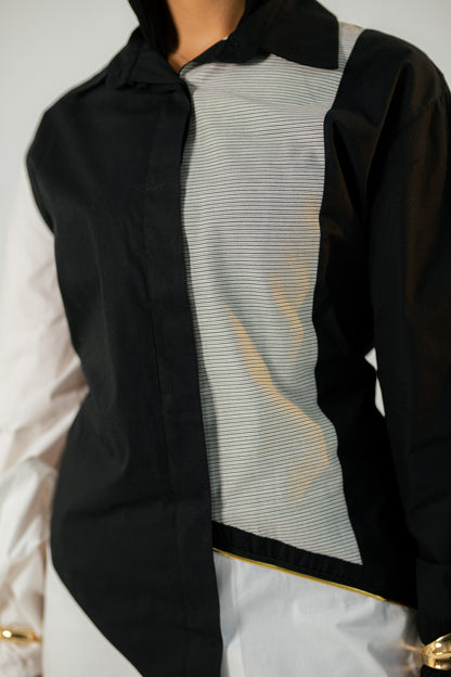 Diagonal poplin shirt