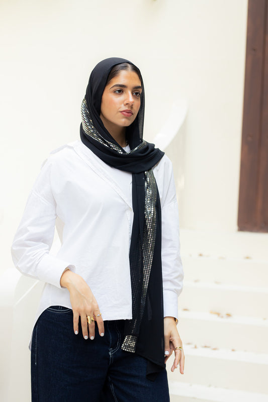 Lunar chiffon scarf.