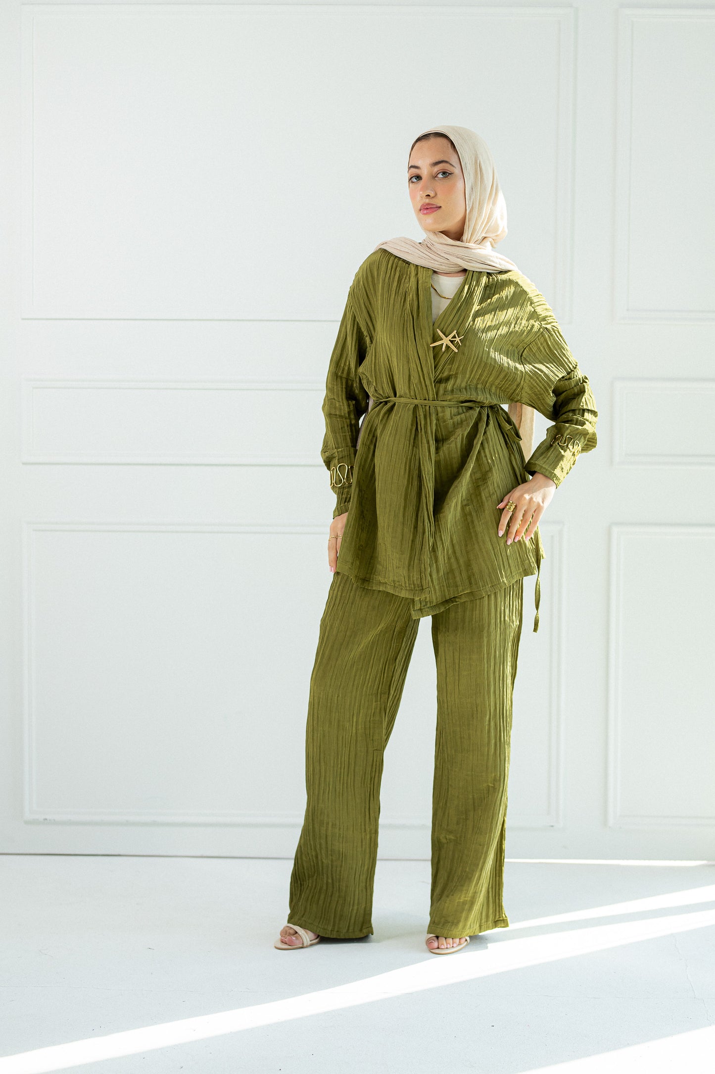 Olivette satin set